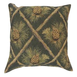 【並行輸入品】 Balsam Fir Filled Tapestry Sachet Pillow Green Pine Cone Branch