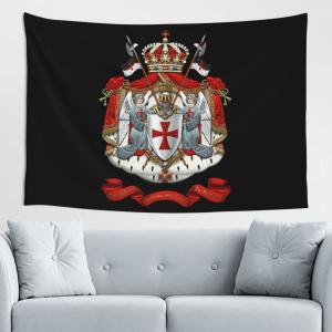 【並行輸入品】 Qauirfe Knights Templar Coat of Arms Flag Tapestry Wall Hanging