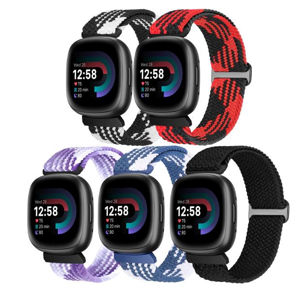 【並行輸入品】ナイロンソロループバンド 5本パック Fitbit Sense、Versa 3、Ver...