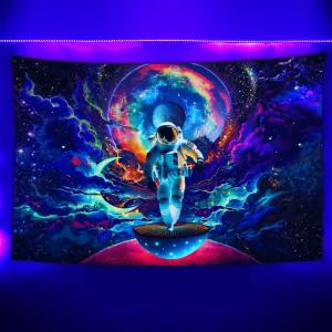 【並行輸入品】 JZDACH Astronaut Space Galaxy Universe Planet Tapestry, UV React