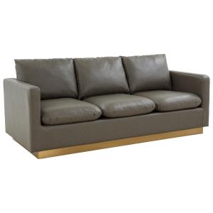 【並行輸入品】 Maykoosh Modern Leather Sofa with Gold Frame Boho Chic Living