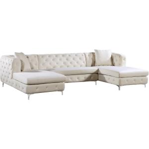 【並行輸入品】 HomeStock Modern 3 Piece Sectional Sofa Velvet Upholstered Cou