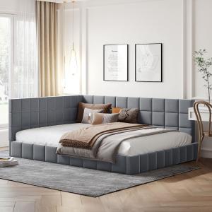 【並行輸入品】 Merax Full Size Daybed, Full Upholstered Daybed Sofa Bed Frame,