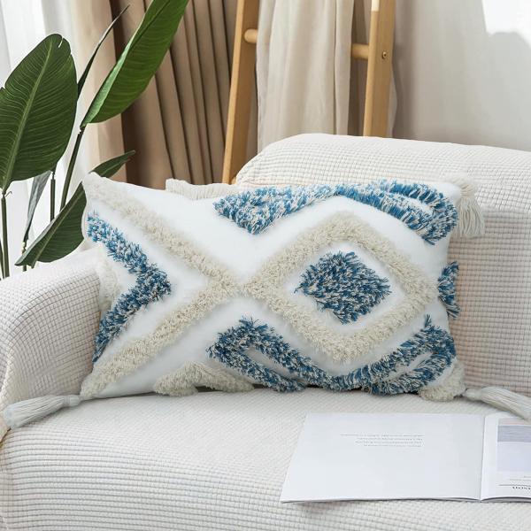 【並行輸入品】Merrycolor ボーホー 装飾用クッションカバー 房状c 12 x 20インチ ...