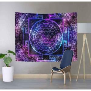 【並行輸入品】 SHRAPHY Sri Yantra Tapestry 60x40 Inches Colored Sacred Geometri