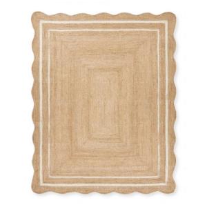 【並行輸入品】 Chouhan Natural Jute Scalloped Bohemian Decor Handwoven Custom D