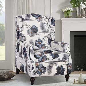 【並行輸入品】BAIJIAWEI B ウィングバックリクライニングチェア タフテッドアームチェア リクライナー ファブリックプッシュバッ