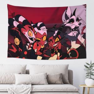 【並行輸入品】 Helluva Boss Tapestry Wave Wall Hanging Home Decoration Wall Bla