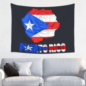 【並行輸入品】 Rose Flower Puerto Rico Flag Tapestry Poster 29 x 37 inches Home