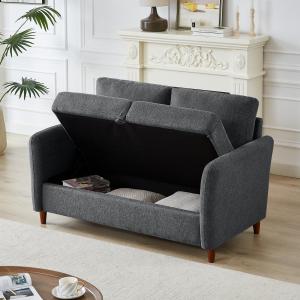【並行輸入品】Chorlenimi 布張り ラブシート ソファ ソファ ソファー 収納スペース付き モダンなラブシート アームレスト付き 枕2個