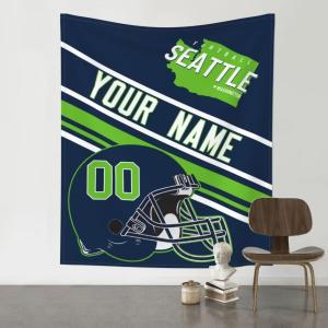 【並行輸入品】 Seattle Custom Personalized Tapestry,Seattle Wall Art Decor,Seat