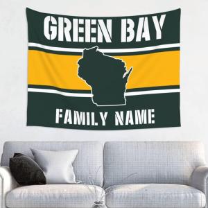 【並行輸入品】 Green Bay Custom Personalized Tapestry,Green Bay Wall Art,Green