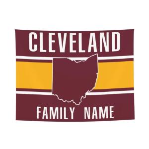 【並行輸入品】 Cleveland Custom Personalized Tapestry,Cleveland Wall Decor,Beau