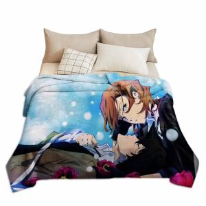 【並行輸入品】アニメ 太宰治 ブランケット 漫画 キャラクター プリント スローブランケット 中原忠也 中島淳史 ウルトラソフト フランネル ブ
