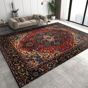 【並行輸入品】 Retro Traditional Bohemian Pattern Art Area Rug, Reddish Brown G