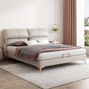 【並行輸入品】 OUDINI Modern King Size Upholstered Platform Bed Frame Strong Wo