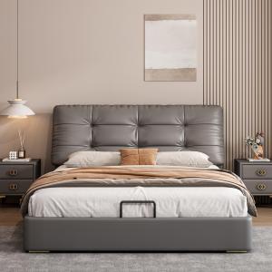 【並行輸入品】 OUDINI Modern Storage Platform Bed Frame Strong Wood Slats Suppo