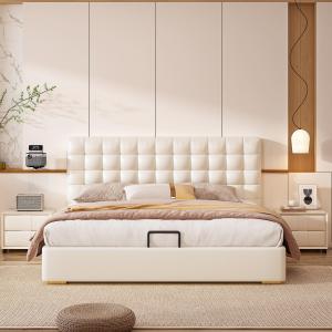 【並行輸入品】 OUDINI Modern Storage Platform Bed Frame Queen Bed Frame Upholst
