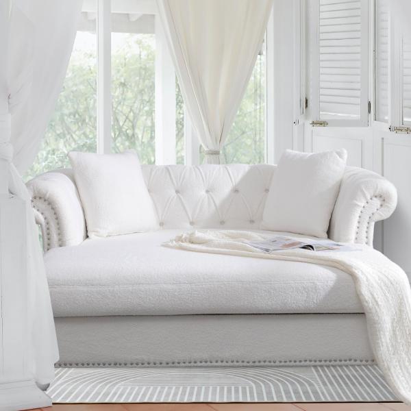 【並行輸入品】 EYBCT 63" Loveseat Chaise Lounge Couch wit...