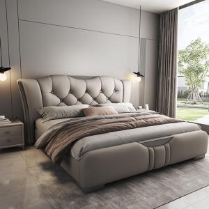 【並行輸入品】 OUDINI Light Luxury Modern Platform Bed Modern King Size Upholst
