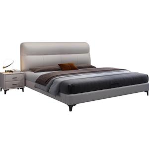 【並行輸入品】 OUDINI Modern and Simple Platform Bed Leather Bed Frame Queen St