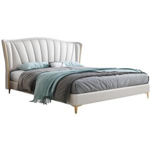 【並行輸入品】 OUDINI Leather Bed Modern and Simple Modern King Size Upholstere