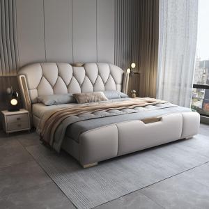 【並行輸入品】 OUDINI Modern Light Luxury Queen Size Bed Frame Leather Bed King