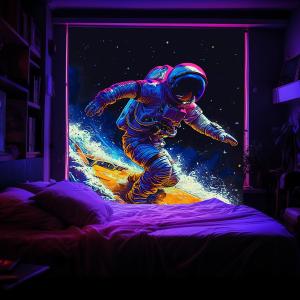 【並行輸入品】Xiaoput スペース宇宙飛行士タペストリー 寝室用 男性用 クールブラックライトタペストリー ティーンボーイ用 UV反応ブラッ