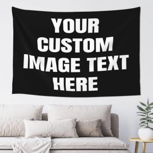 【並行輸入品】 Custom Tapestry Upload Image Text Personalized Tapestries Person