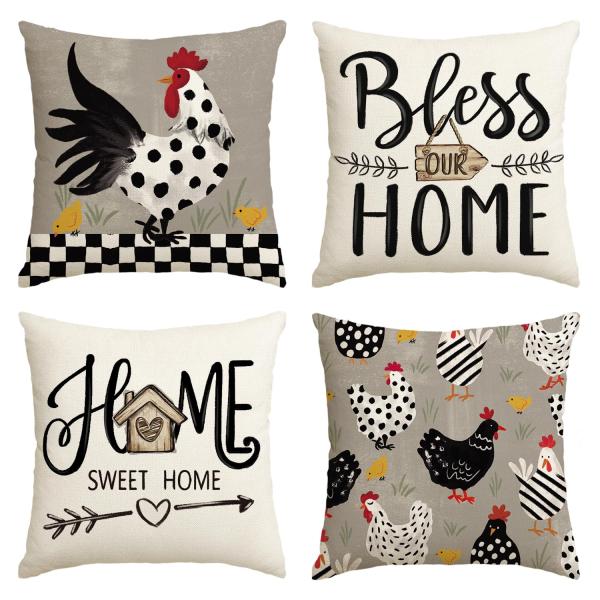 【並行輸入品】 AVOIN colorlife Farmhouse Chicken Home Swe...
