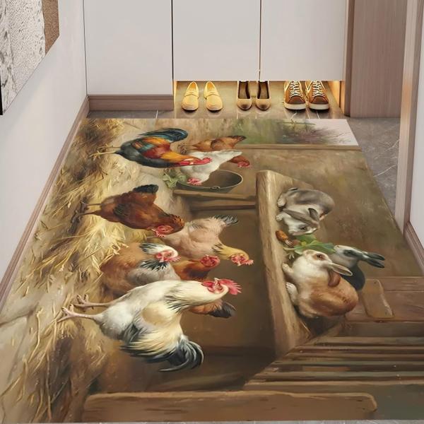 【並行輸入品】 Soyalie Rustic Chicken Rooster Rugs 2ftx3f...