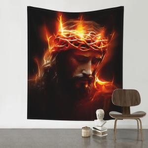 【並行輸入品】Txiuryu Suffering God Jesus Christ Style Tapestry 60x51 Inches Ab