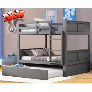 【並行輸入品】 LEEKOUS Upgraded Version Best Full Over Full Bunk Bed with Trund