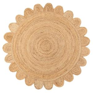 【並行輸入品】 Jaipur Weaver Group 7x7 Ft Feet Natural Jute Scallop Round Rug,