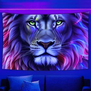 【並行輸入品】 WUXEKZO Cool Lion in The Universe Surreal Style Art Wall Hanging