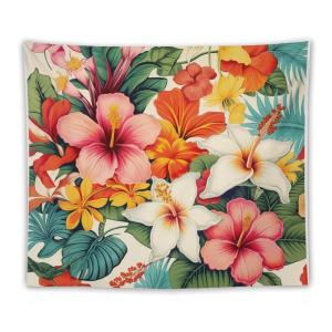 【並行輸入品】 MaSiledy Wall Tapestry Vintage Hibiscus Flowers Colorful Hawaiia
