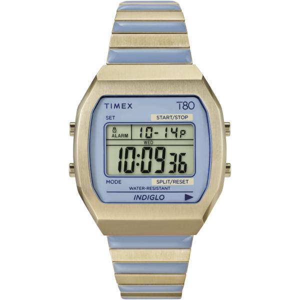 【並行輸入品】Timex レディース T80 36mm 腕時計   ゴールドトーン拡張バンド ブルー...