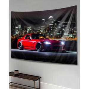 【並行輸入品】 QEOPGNE Large Wall Tapestry S_2000 Red Sports Car Jdm Night City