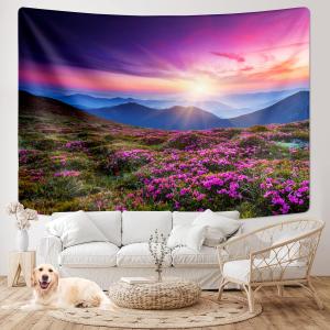 【並行輸入品】 DUOQYA Flower Tapestry for Bedroom Nature Wall Hanging Mountain