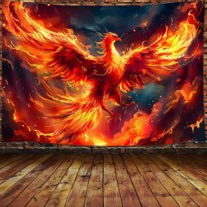 【並行輸入品】 JAWO Phoenix Bird Tapestry Flame Bird Flying to the Sky, Psych