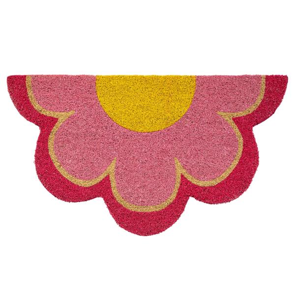【並行輸入品】Fisura   屋外の花ココナッツドアマットノンスリップPVCベースオリジナル形状ピ...