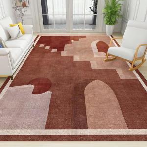 【並行輸入品】 Bohemian Terracotta Color Area Rug, Middle Ages 3D Arch Architec