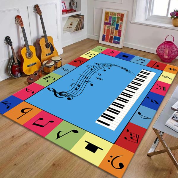 【並行輸入品】 Puyosvr Kid Music Area Rug,6x8ft,Color Mus...