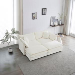 【並行輸入品】DREAMODERN 70インチ モジュラーセクショナルソファー リビングルーム用取り外し可能なオットマン付き モダンな布張り シ