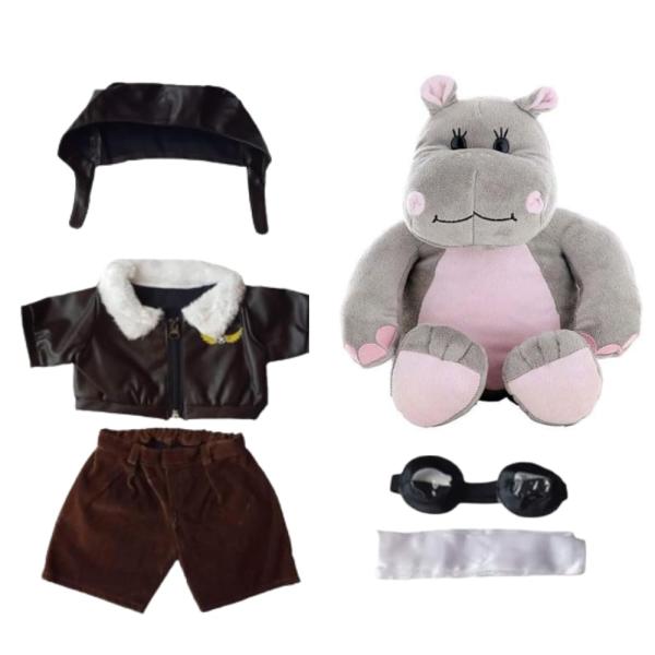 【並行輸入品】 Plush Gear Happy The Hippo with Pilot Outf...