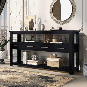 【並行輸入品】62インチ ブラック コンソール...の詳細画像1