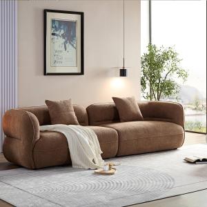 【並行輸入品】YOPENG 110インチ 特大クラウドソファ、高密度スポンジフィリングテディファブリックふわふわソファ 枕2つ付き リビングルー