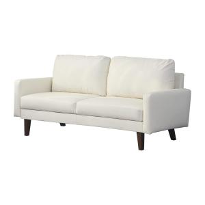 【並行輸入品】 Hybition Modern Faux Leather Sofa Couch w/Wooden Legs Living R