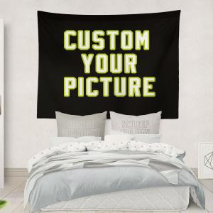 【並行輸入品】 OPLOJUEAEW Custom Wall Tapestry Personalized Photo Image Text Ta