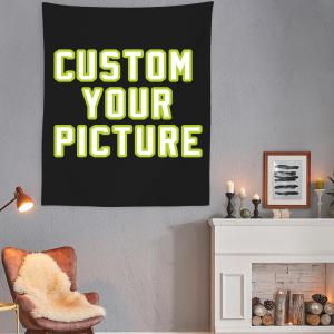 【並行輸入品】 OPLOJUEAEW Custom Wall Tapestry Personalized Photo Image Text Ta